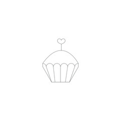 Vector cupcake isolated on white background. 