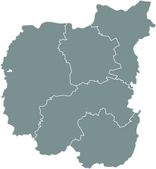 Gray flat blank vector map of raion areas of the  Ukrainian administrative area of CHERNIHIV OBLAST, UKRAINE with white  border lines of its raions