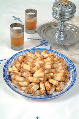 Biscuits cookies served with tea offered at the wedding  and party 