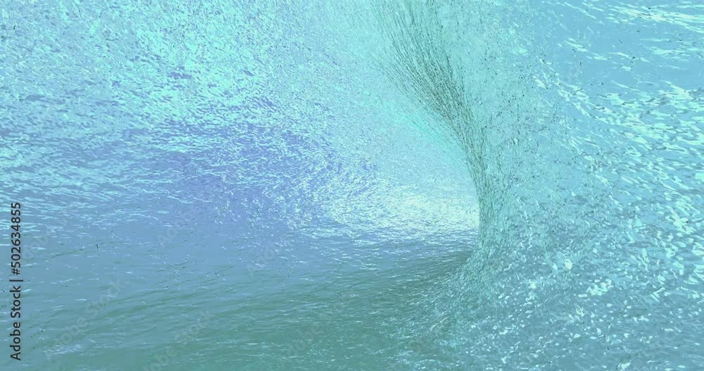 Aufkleber journey through the water tunnel. slow flow of water in a tunnel in a pipe. 4k seamless loop.