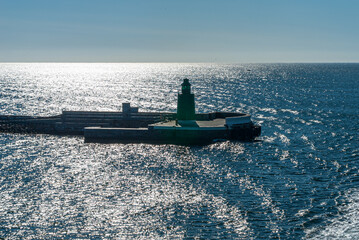 Navigation light on a wavebreaker.