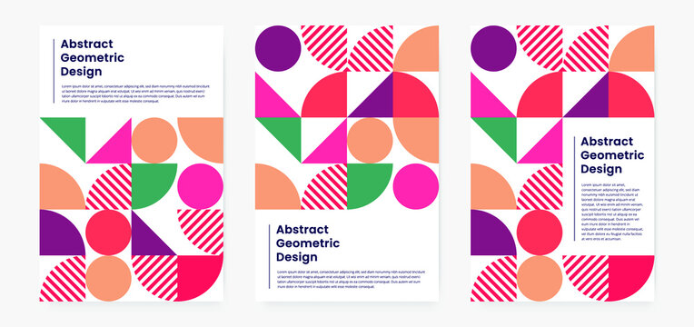 Geometric minimalistic artwork cover with shapes and figures. Abstract pattern design style for cover, web banner, landing page, business presentation, branding, packaging, wallpaper	