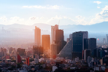 Reforma Paseo Mexico landmark. View of Mexico City. - 502635619