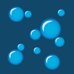 shiny blue soap bubbles isolated on white background