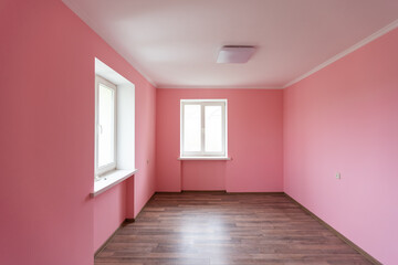empty pink room interior for design and decoration