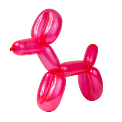 Red balloon dog model party fun isolated on the white background