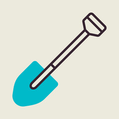 Garden shovel isolated vector icon