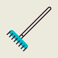 Garden rake vector isolated icon
