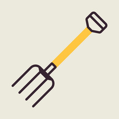 Garden pitchfork isolated vector icon