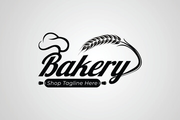bakery logo design template - obrazy, fototapety, plakaty