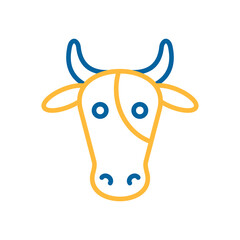 Cow vector flat icon. Animal head sign