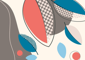 Abstract trendy universal artistic pattern. Creative leaves. Suitable for natural product cover, invitation, banner, poster, brochure, postcard, flyer and more. Vector