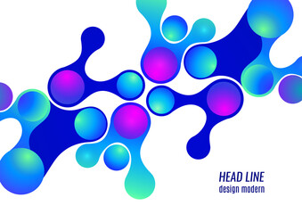 Colored gradient bubbles and rounded geometric shapes, fluid on white. Geometric minimal abstract background for wallpaper, banner, background, landing page. Vector