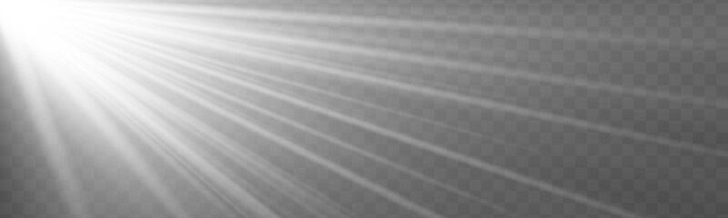 White sunlight, sun flash rays, star burst sparkle