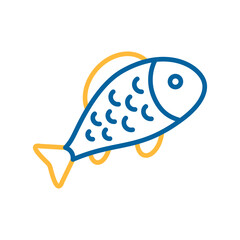 Fish vector flat icon. Farm animal sign