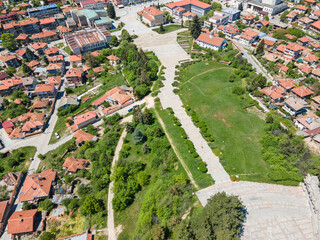 Fototapeta na wymiar Aerial view of Historical town of Panagyurishte, Bulgaria