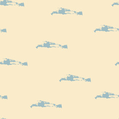 Neutral seamless pattern, brush stroke blue on beige background, abstract lines