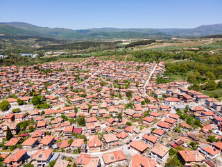 Aerial view of Historical town of Panagyurishte, Bulgaria