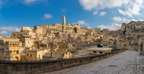 Matera - The cityscape in the sunset light.