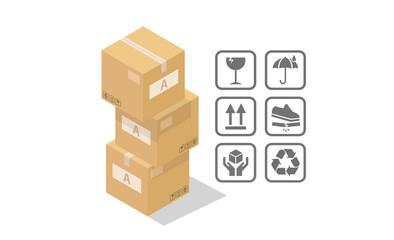 delivery packaging and Shipping Label