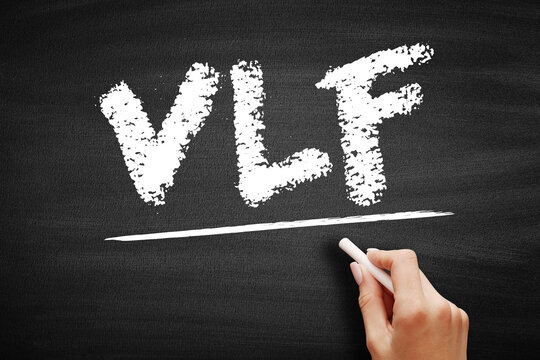 VLF - Very Low Frequency acronym, technology concept on blackboard