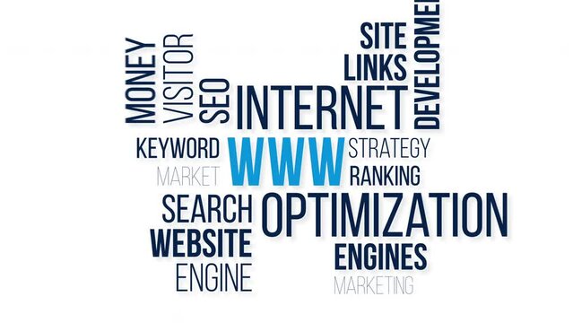 www Kinetic Typography animation.Collage made of words about holography. word cloud concept.