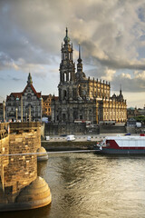 Embankment of the Elbe in Dresden. Germany