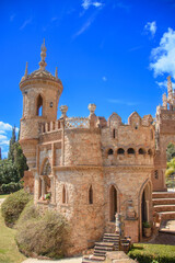 Fototapeta premium View of the pretty Colomares castle, town of Benalmadena, Andalucia, Spain
