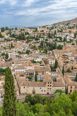 Fototapeta premium View of the city of Granada from the towers of the Alhambra.
