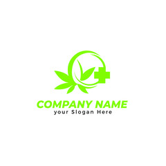green medical cannabis marijuana badges logo design