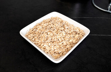 Oatmeal in a white plate