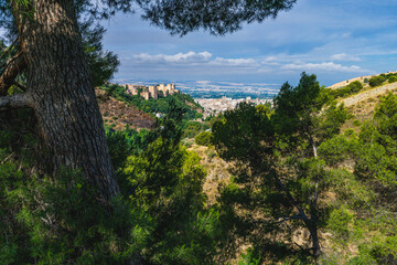 Fototapeta premium View of the Alhambra and Granada from the Sacromonte neighborhood.