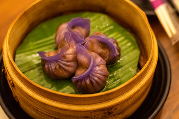Chicken and prawn Dim sums a Chinese dish that is traditionally enjoyed in restaurants for brunch....