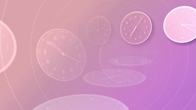 Time flow images with analog clock Background.