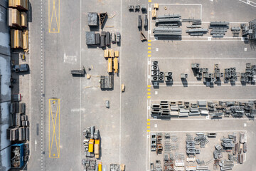 Industrial Storage Place from Above. Aerial View. 