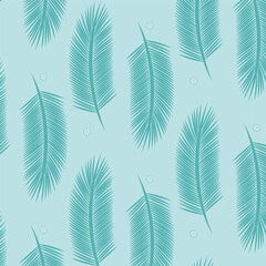 Summer pattern with palm leaf