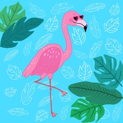 Fenicottero rosa con occhiali da sole