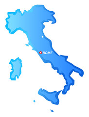 Vector Map Italy and Rome.