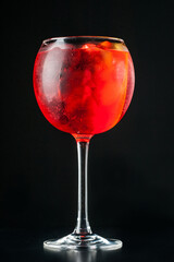 Cocktail with ice.  Mojito, aperol, soda, vodka, alcohol, martini.  Summer, cocktail, beach.  Cocktail on a black background.  Mint with lemon and ice.  Refreshing cocktail in hot weather