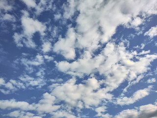 Cloudy sky background image. white clouds and blue sky