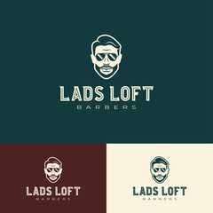 LADS LOFT logo can be used for businesses like Barber Shops, Hair Salons, Personal Stylists, 