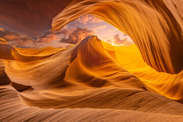 canyon antelope near page arizona usa. famous and beautiful slot canyon. abstract and travel...