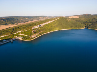 Aerial view of Aleksandar Stamboliyski Reservoir, Bulgaria