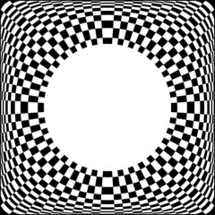 Abstract geometric chequered pattern. 3D illusion effect.