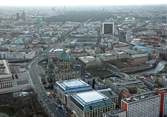 View from TV Tower at Berliner Dom and west berlin - Berlin, Germany