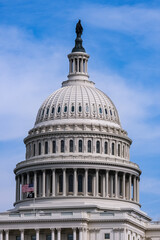 Capitol Dome and Flags Washington DC