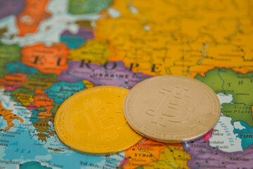 Gold and  Silver Bitcoin map with focus on Ukraine