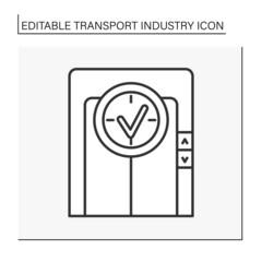  Elevator line icon. Lift for moving in-house levels.Transport industry concept. Isolated vector illustration. Editable stroke