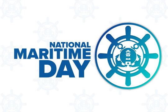 National Maritime Day. Holiday concept. Template for background, banner, card, poster with text inscription. Vector EPS10 illustration. - Powered by Adobe