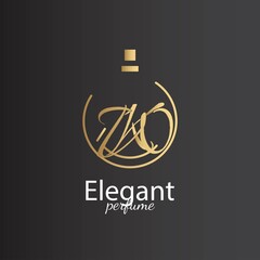 initials logo. perfume bottle logo and initials are elegant and luxurious